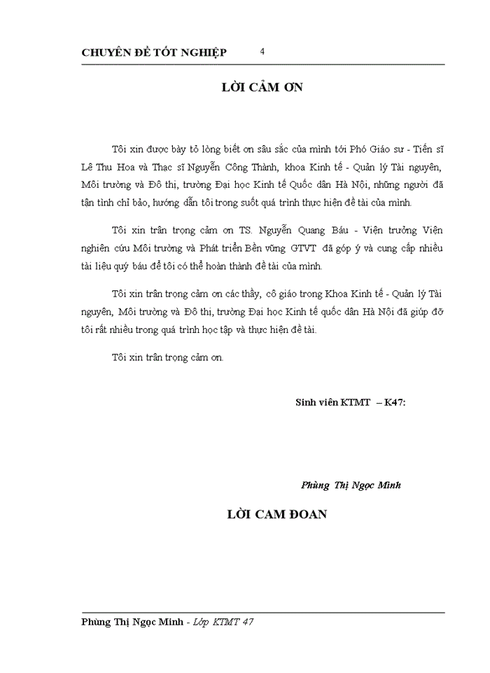 image for page Lồng ghép các vấn đề bảo vệ môi trường trong quy hoạch phát triển và khai thác hệ thống giao thông đường bộ tại Hà Nội giai đoạn 2010-2020