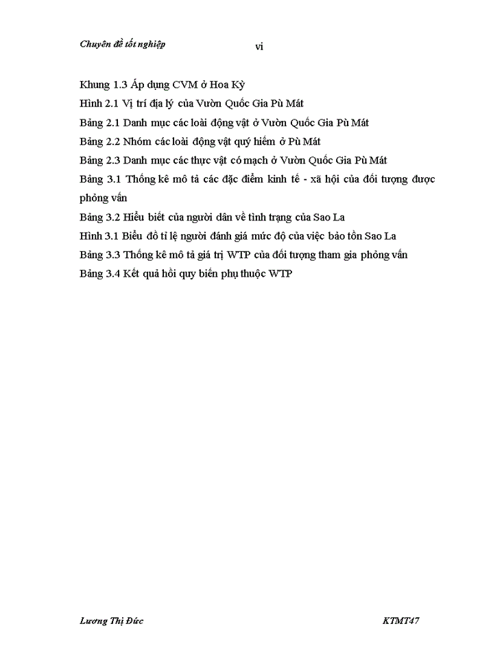 image for page Sử dụng phương pháp đánh giá ngẫu nhiên CVM để đánh giá giá trị bảo tồn loài Sao La ở Vườn Quốc Gia Pù Mát tỉnh Nghệ An