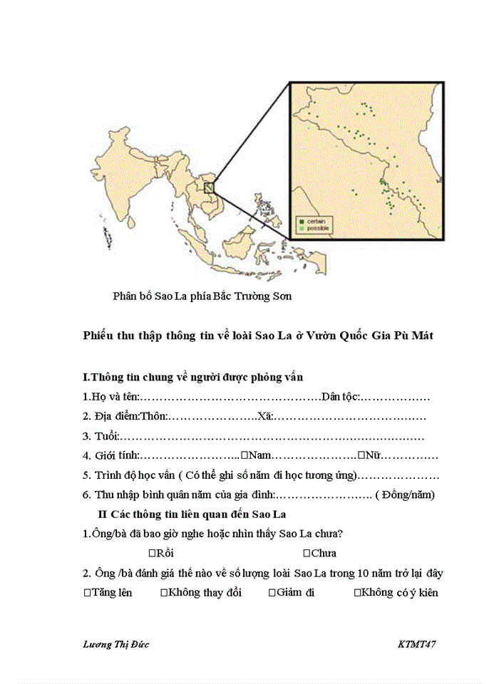 image for page Sử dụng phương pháp đánh giá ngẫu nhiên CVM để đánh giá giá trị bảo tồn loài Sao La ở Vườn Quốc Gia Pù Mát tỉnh Nghệ An