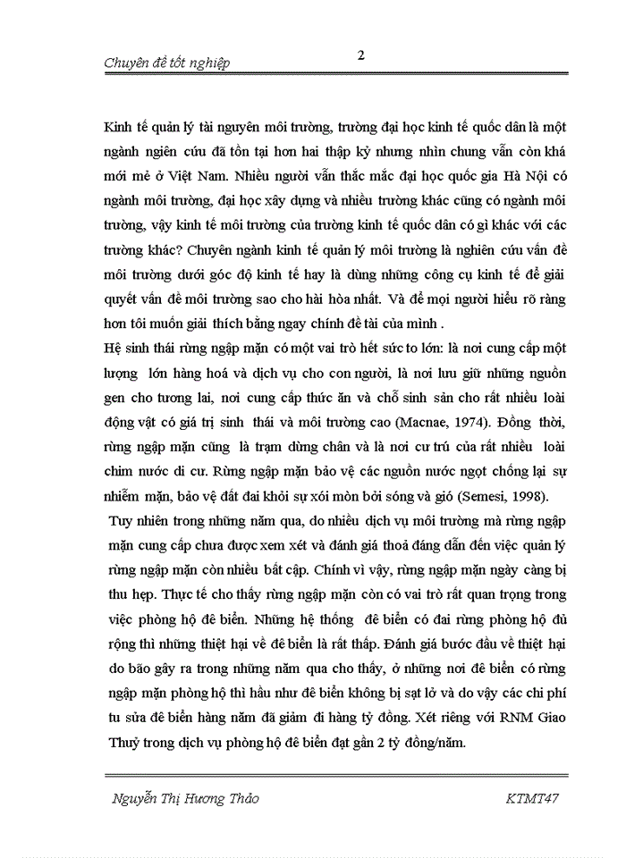 image for page Áp dụng phương pháp CBA để đánh giá hiệu quả của dự án trồng rừng ngập mặn phòng hộ đê biển khu vực Giao Thủy Nam Định