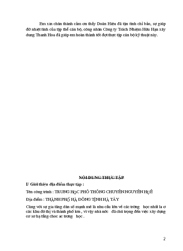 image for page Báo cáo thực tập tại Công ty Trách nhiệm Hữu hạn xây dung Thanh Hoa