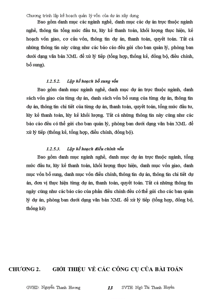 image for page Chương trình lập kế hoạch quản lý vốn của dự án Xây dựng