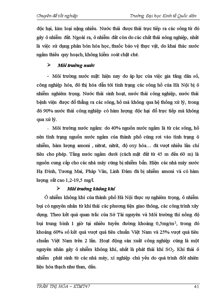image for page Thực trạng và giải pháp nâng cao hiệu quả áp dụng công cụ kinh tế trong quản lý môi trường trên địa bàn thành phố Hà Nội