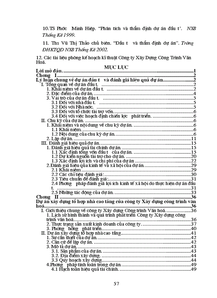 image for page Phương pháp đánh giá hiệu quả tài chính kinh tế Xã hội của dự án Xây dựng ứng dụng dự án Xây dựng tổ hợp nhà cao tầng của Công ty Xây dựng Công trình văn hóa