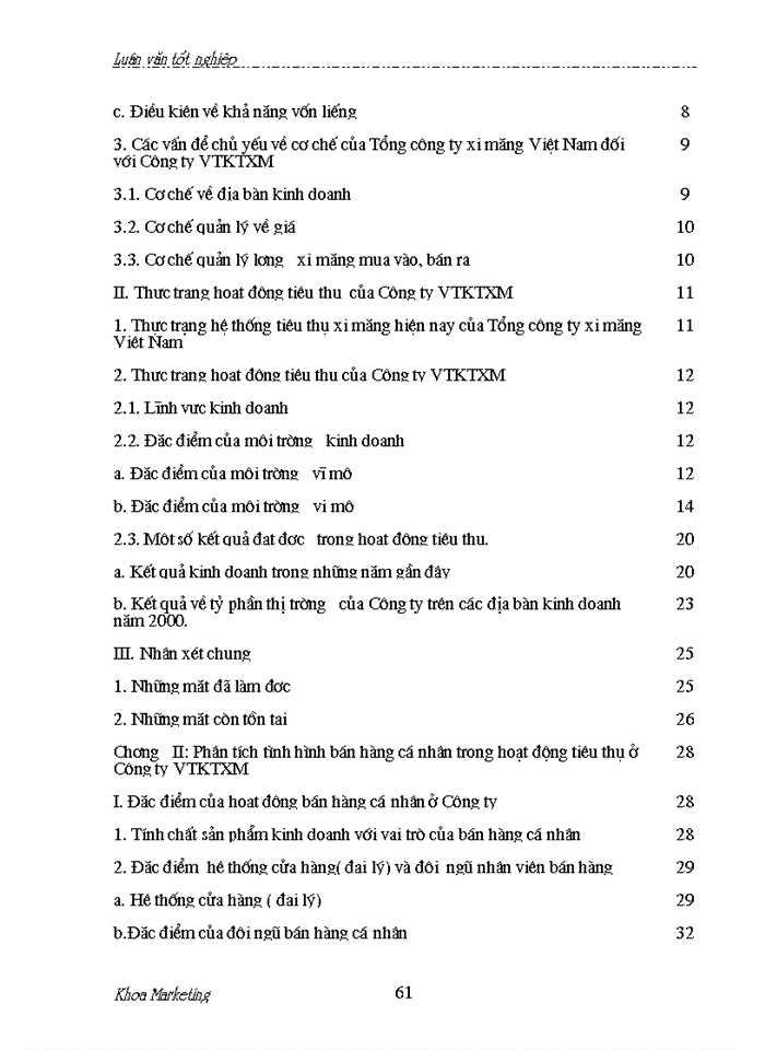 image for page Đẩy mạnh bán hàng cá nhân trong hoạt động tiêu thụ ở Công ty VTKTXM