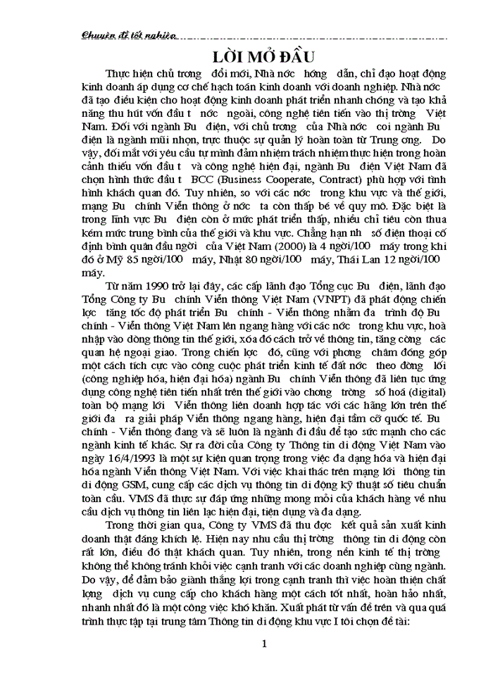 image for page Thị trường dịch vụ điện thoại - Thực trạng và giải pháp hoạt động Marketing tại Công ty VMS - Mobi Fone