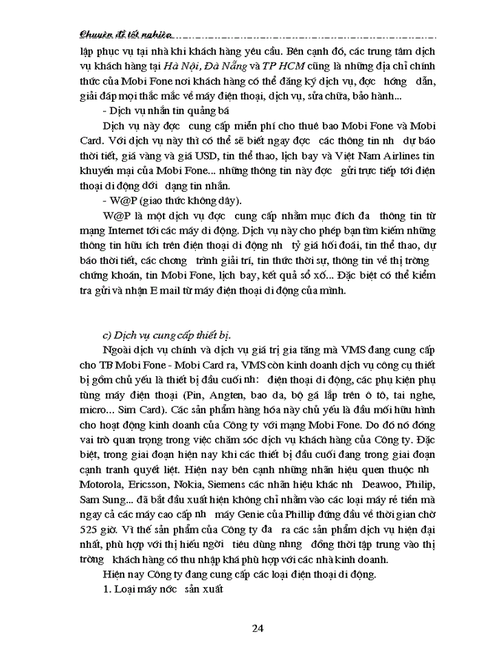 image for page Thị trường dịch vụ điện thoại - Thực trạng và giải pháp hoạt động Marketing tại Công ty VMS - Mobi Fone