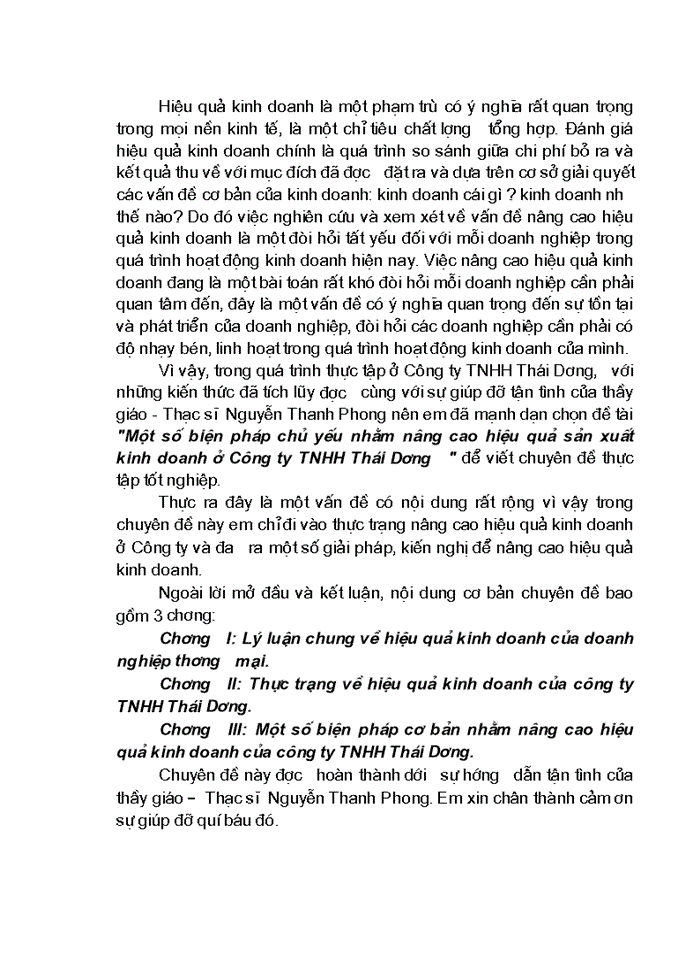 image for page Một số biện pháp chủ yếu nhằm nâng cao hiệu quả Sản xuất Kinh doanh ở Công ty Trách nhiệm Hữu hạn Thái Dương