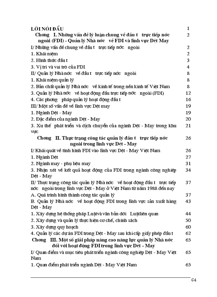 image for page Một số giải pháp nhằm nâng cao năng lực quản lý Nhà nước đối với hoạt động đầu tư trực tiếp nước ngoài trong lĩnh vực Dệt- may