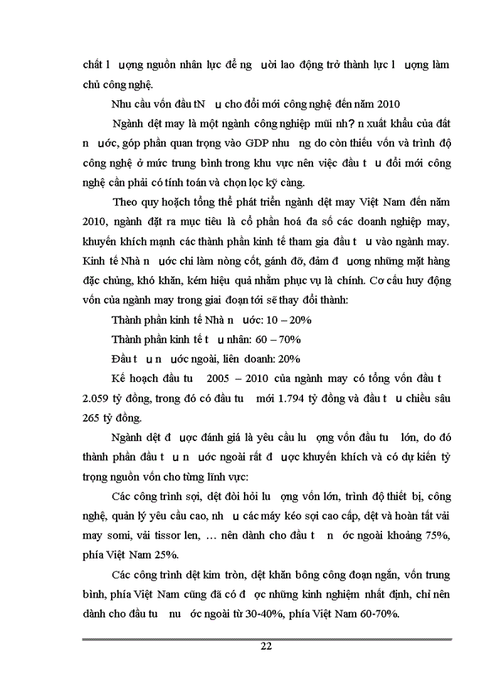 image for page Thực trạng đầu tư đổi mới công nghệ của ngành dệt may Việt Nam