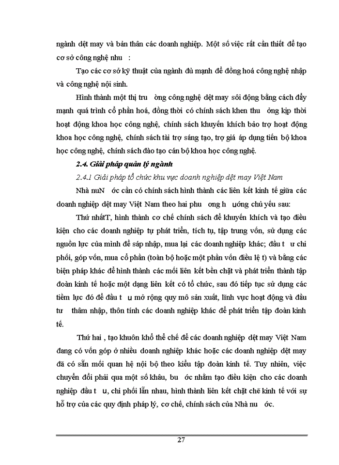 image for page Thực trạng đầu tư đổi mới công nghệ của ngành dệt may Việt Nam