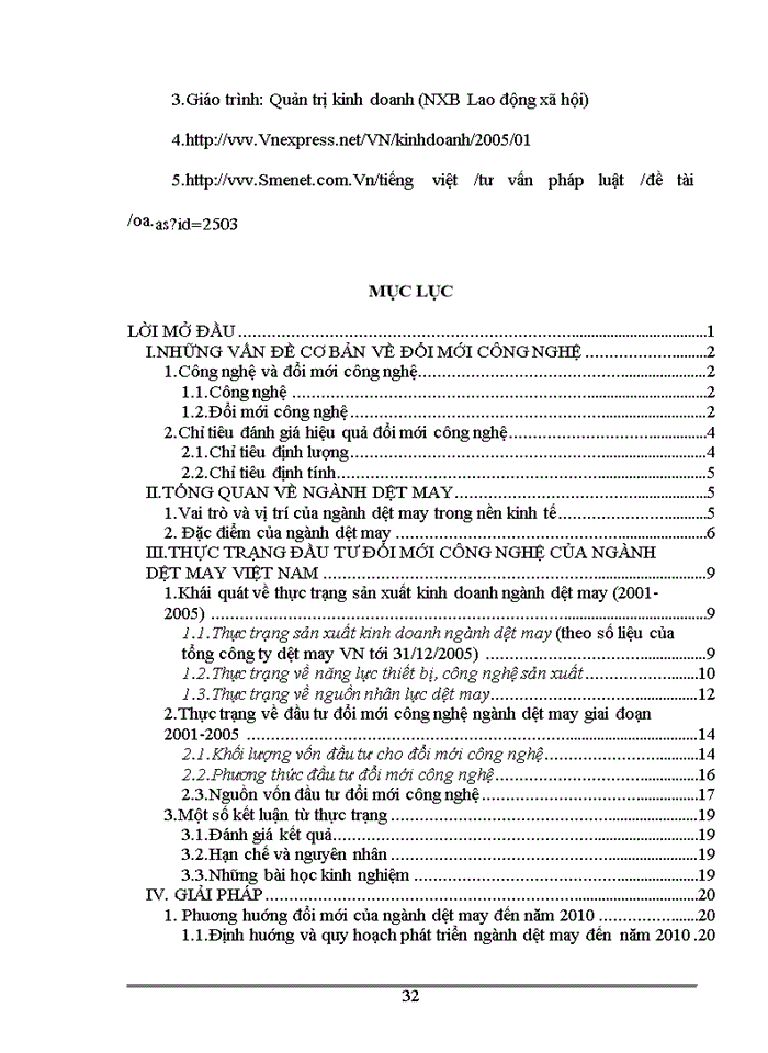 image for page Thực trạng đầu tư đổi mới công nghệ của ngành dệt may Việt Nam