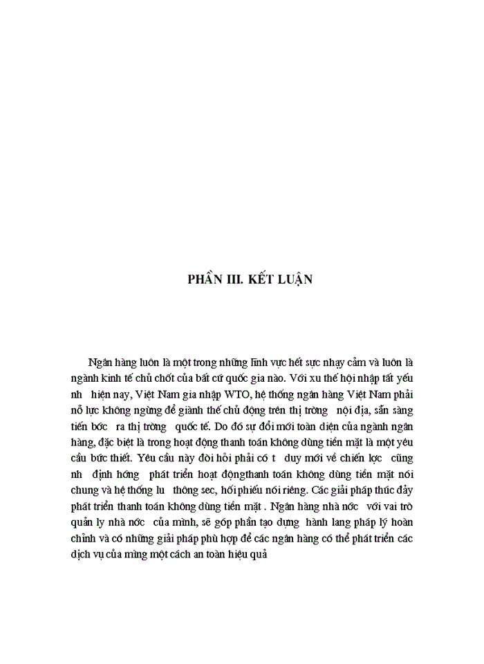 image for page Thanh toán không dùng tiền mặt tại các Ngân hàng Thương mại -Thực trạng và định hướng phát triển trong quá trình Việt Nam hội nhập WTO