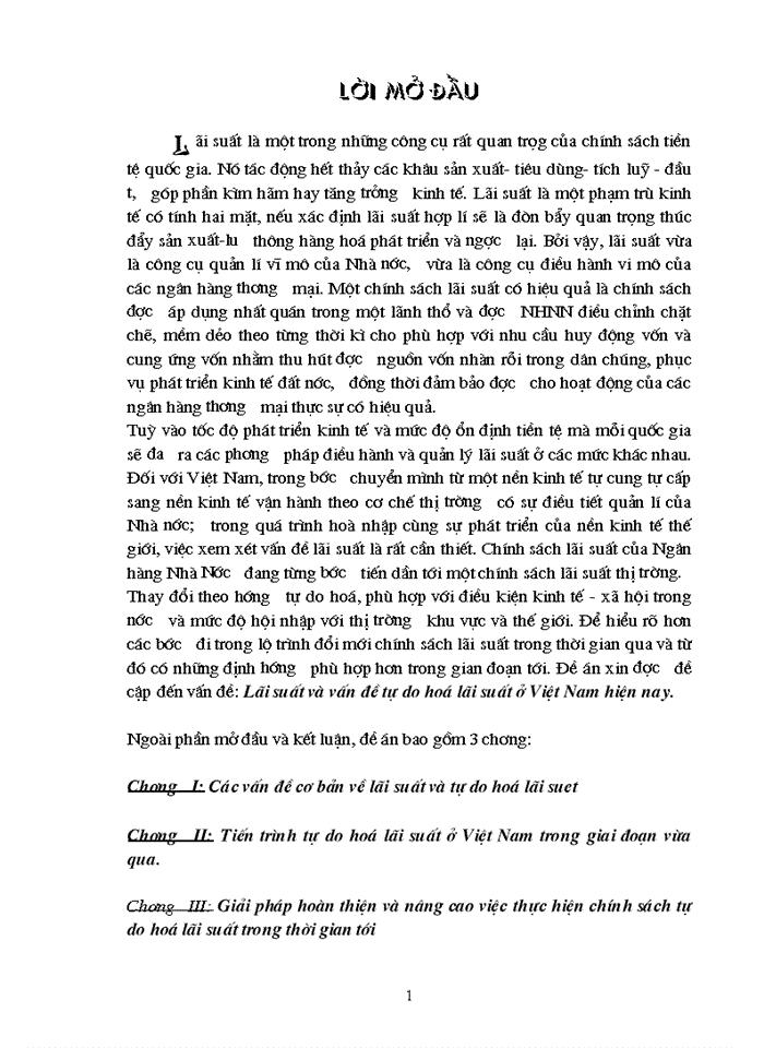 image for page Lãi suất và vấn đề tự do hoá lãi suất ở Việt Nam hiện nay
