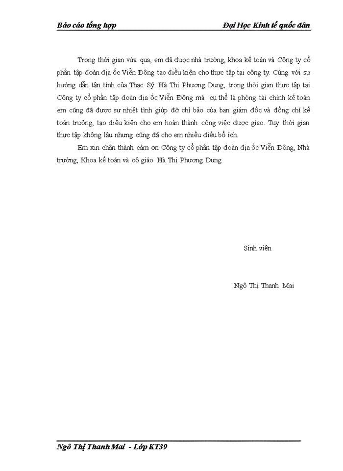 image for page Báo cáo thực tập tạo Công ty Cổ phần tập đoàn Địa ốc Viễn Đông