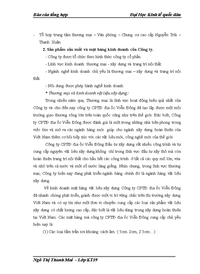 image for page Báo cáo thực tập tạo Công ty Cổ phần tập đoàn Địa ốc Viễn Đông