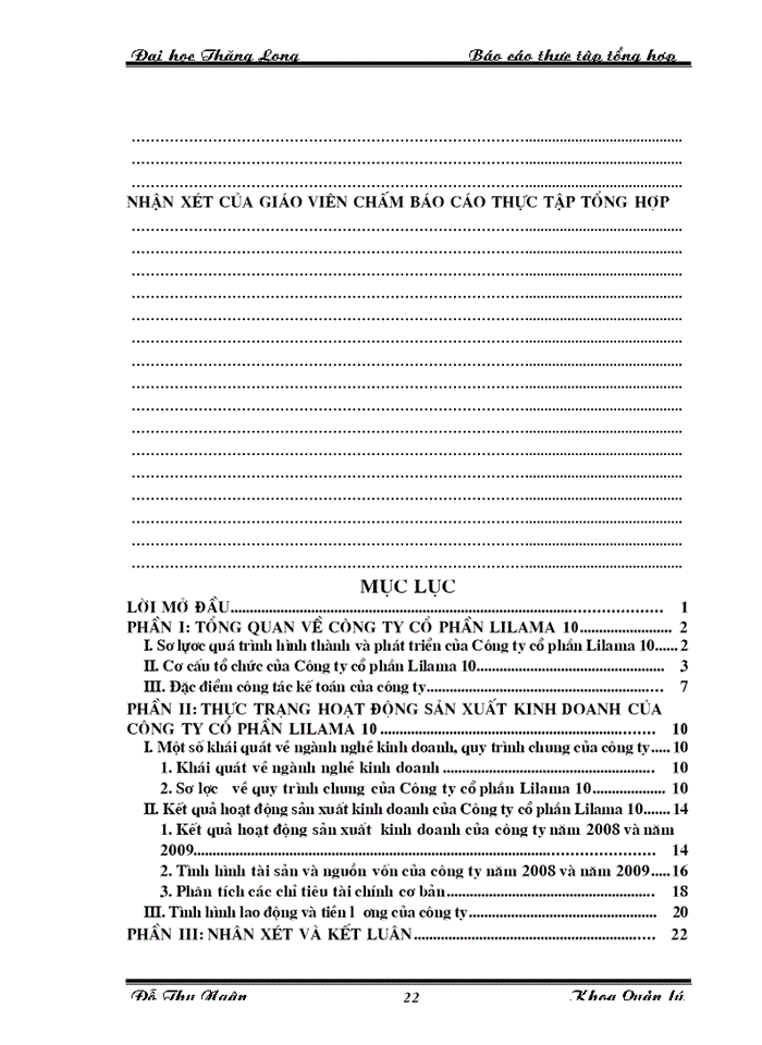 image for page Thực trạng hoạt động Sản xuất Kinh doanh của Công ty cổ phần lilama 10