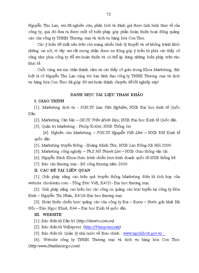 image for page Thực trạng hoạt động Marketing và các hoạt động Quảng cáo cho dịch vụ Chuyển phát nhanh của Công ty Trách nhiệm Hữu hạn Thương mại và Dịch vụ hàng hóa Con Thoi