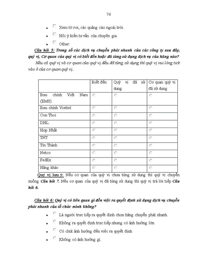 image for page Thực trạng hoạt động Marketing và các hoạt động Quảng cáo cho dịch vụ Chuyển phát nhanh của Công ty Trách nhiệm Hữu hạn Thương mại và Dịch vụ hàng hóa Con Thoi