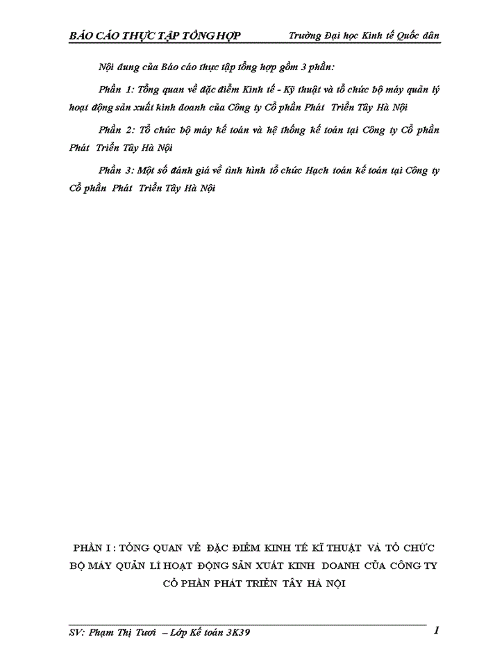 image for page Tổ chức bộ máy Kế toán và hệ thống Kế toán tại Công ty Cổ phần Phát Triển Tây Hà Nội