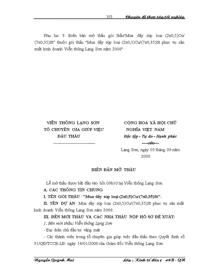 image for page THS Công tác tổ chức đấu thầu tại Viễn Thông Lạng Sơn Thực trạng và giải pháp