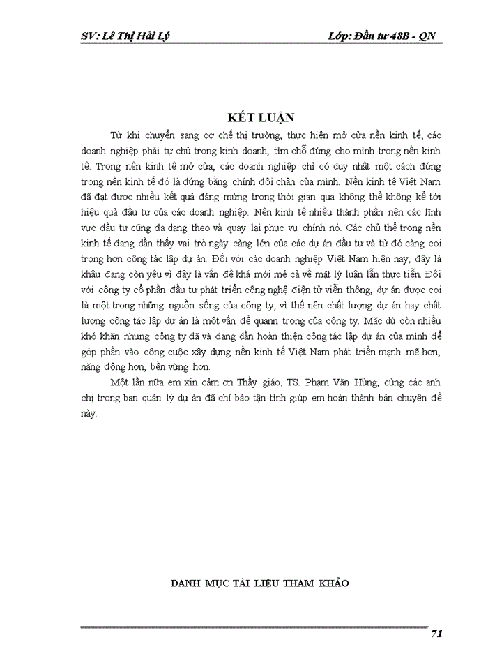 image for page Hoàn thiện công tác lập dự án tại Công ty cổ phần đầu tư phát triển công nghệ điện tử viễn thông
