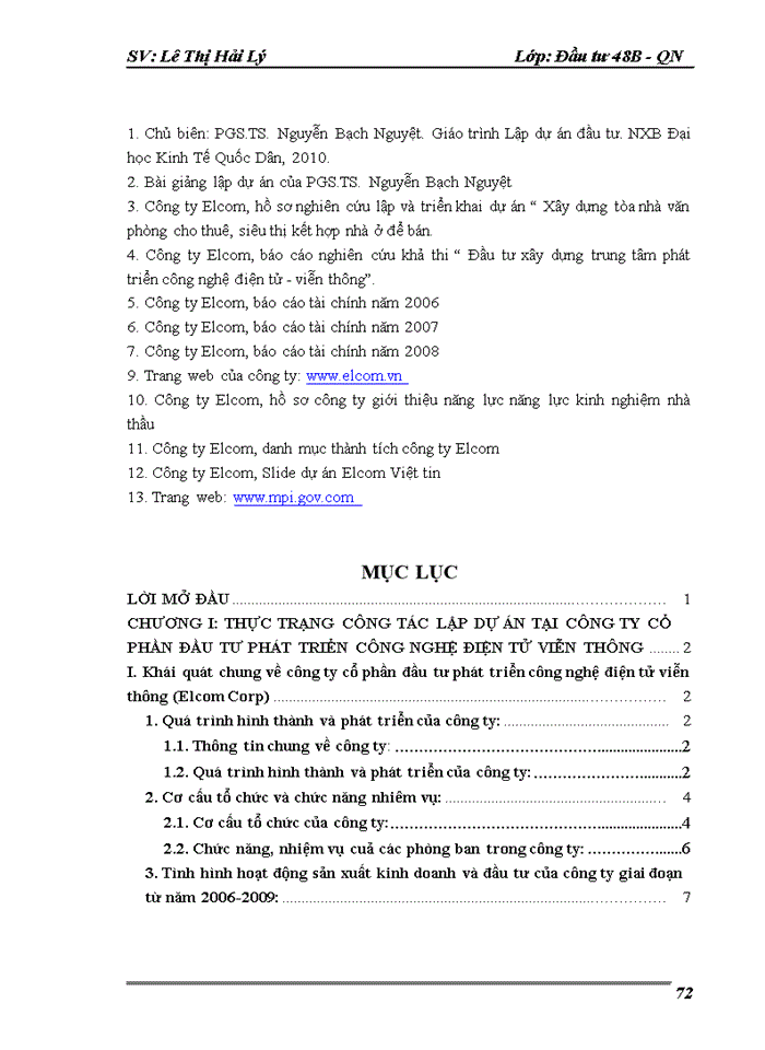 image for page Hoàn thiện công tác lập dự án tại Công ty cổ phần đầu tư phát triển công nghệ điện tử viễn thông