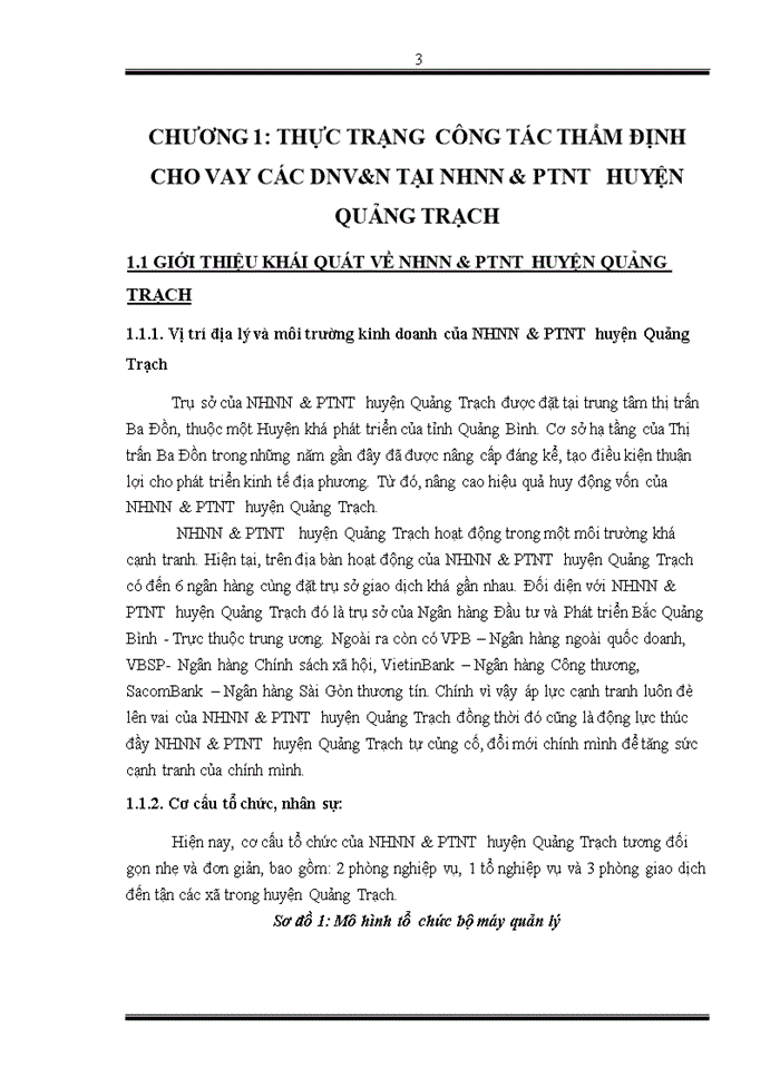 image for page Hoàn thiện công tác thẩm định cho vay Doanh nghiệpVvàN tại Ngân hàng Nông nghiệp và Phát triển Nông thôn huyện Quảng Trạch