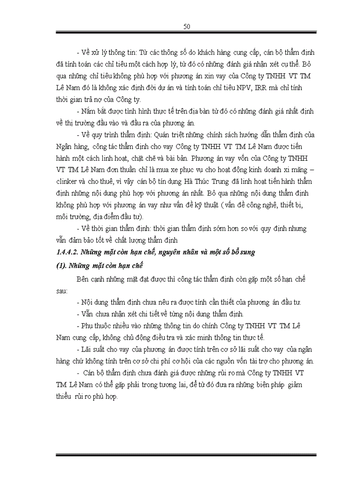 image for page Hoàn thiện công tác thẩm định cho vay Doanh nghiệpVvàN tại Ngân hàng Nông nghiệp và Phát triển Nông thôn huyện Quảng Trạch