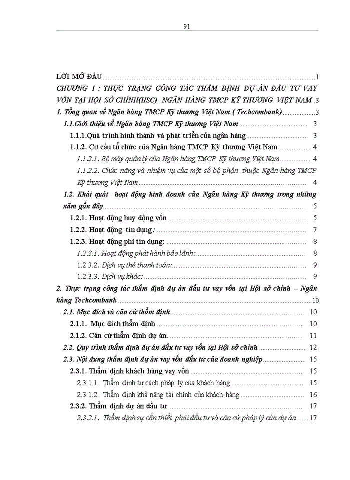 image for page Hoàn thiện công tác thẩm định dự án đầu tư vay vốn tại Hội sở chính - Ngân hàng Thương mại Cổ phần Kỹ thương Việt Nam