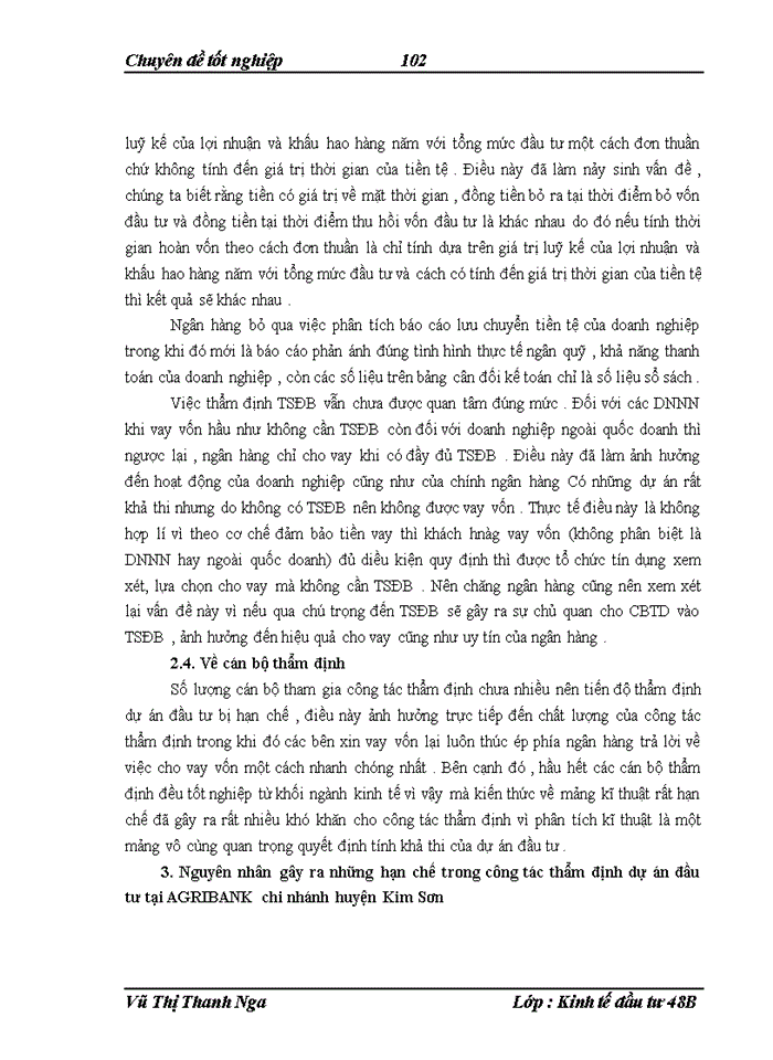 image for page THS Nâng cao chất lượng thẩm định dự án đầu tư trong hoạt động cho vay đối với các doanh nghiệp tại Ngân hàng Nông nghiệp và Phát triển Nông thônViệt Nam chi nhánh huyện Kim Sơn tỉnh Ninh Bình