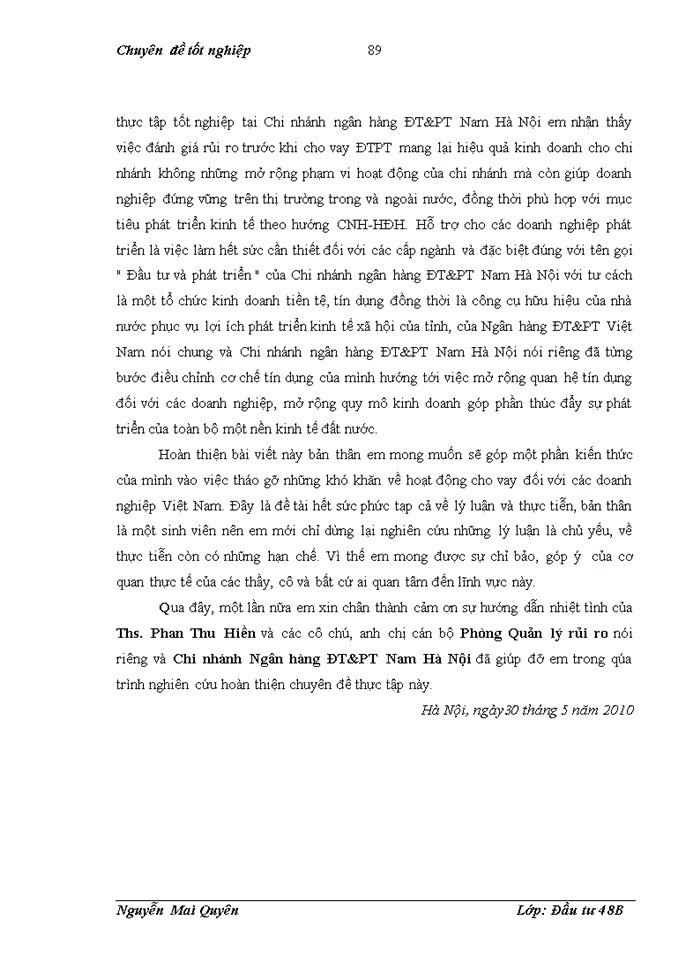 image for page Rủi ro và đánh giá rủi ro dự án đầu tư xin vay vốn tại Chi nhánh ngân hàng Đầu tư và Phát triển Nam Hà Nội