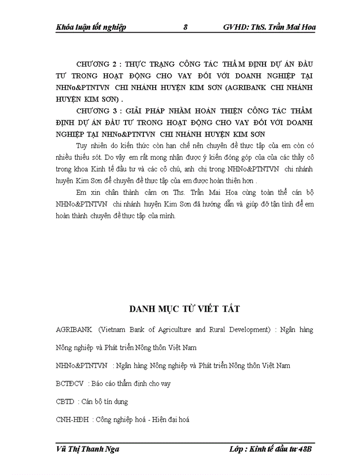 image for page THS Hoàn thiện công tác thẩm định dự án đầu tư trong hoạt động cho vay đối với các doanh nghiệp tại Ngân hàng Nông nghiệp và Phát triển Nông thônViệt Nam chi nhánh huyện Kim Sơn tỉnh Ninh Bình