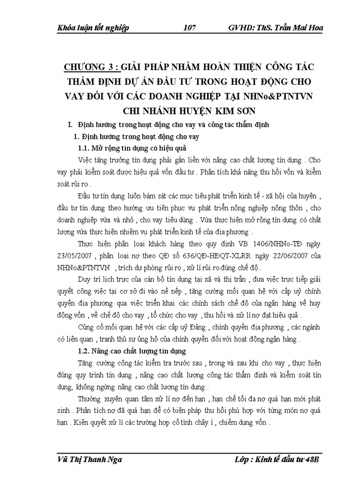 image for page THS Hoàn thiện công tác thẩm định dự án đầu tư trong hoạt động cho vay đối với các doanh nghiệp tại Ngân hàng Nông nghiệp và Phát triển Nông thônViệt Nam chi nhánh huyện Kim Sơn tỉnh Ninh Bình
