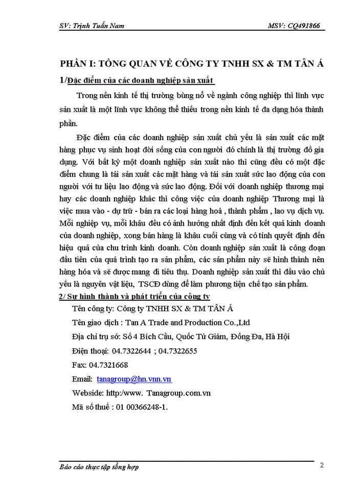 image for page Báo cáo thực tập tại Công ty Trách nhiệm Hữu hạn Sản xuất và Thương mại Tân Á