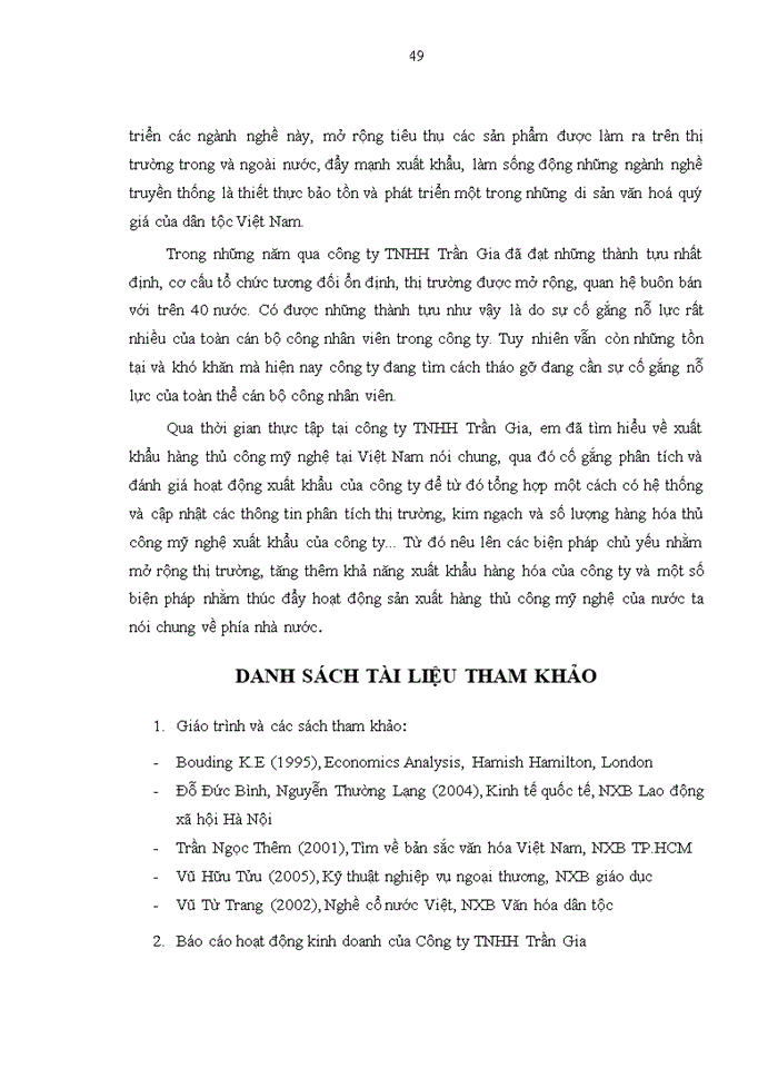 image for page Hoạt động Xuất khẩu hàng thủ công mỹ nghệ của Công ty Trách nhiệm Hữu hạn Trần Gia