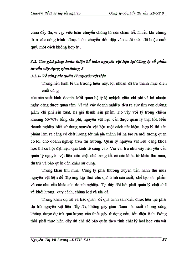 image for page Hoàn thiện Kế toán Nguyên vật liệu tại Công ty cổ phần Tư vấn Xây dựng giao thông 8