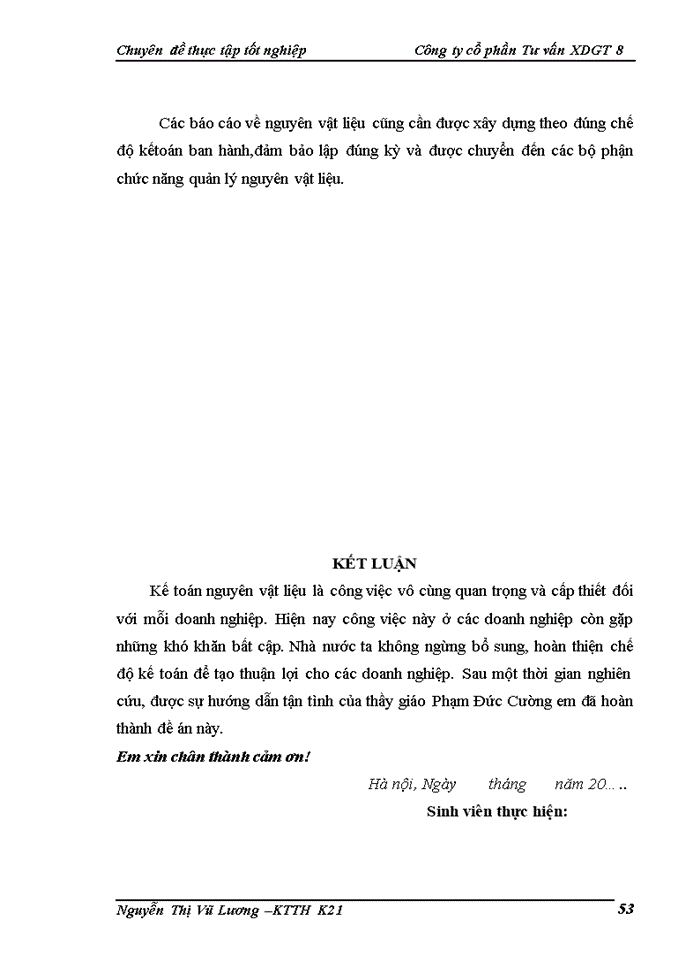 image for page Hoàn thiện Kế toán Nguyên vật liệu tại Công ty cổ phần Tư vấn Xây dựng giao thông 8