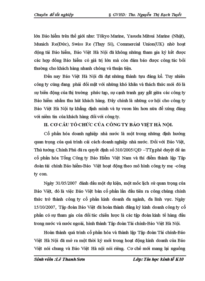 image for page Xây dựng HTTT quản lý nhân sự tại phòng Quản lý Đại lý của Công ty Bảo Việt Hà Nội