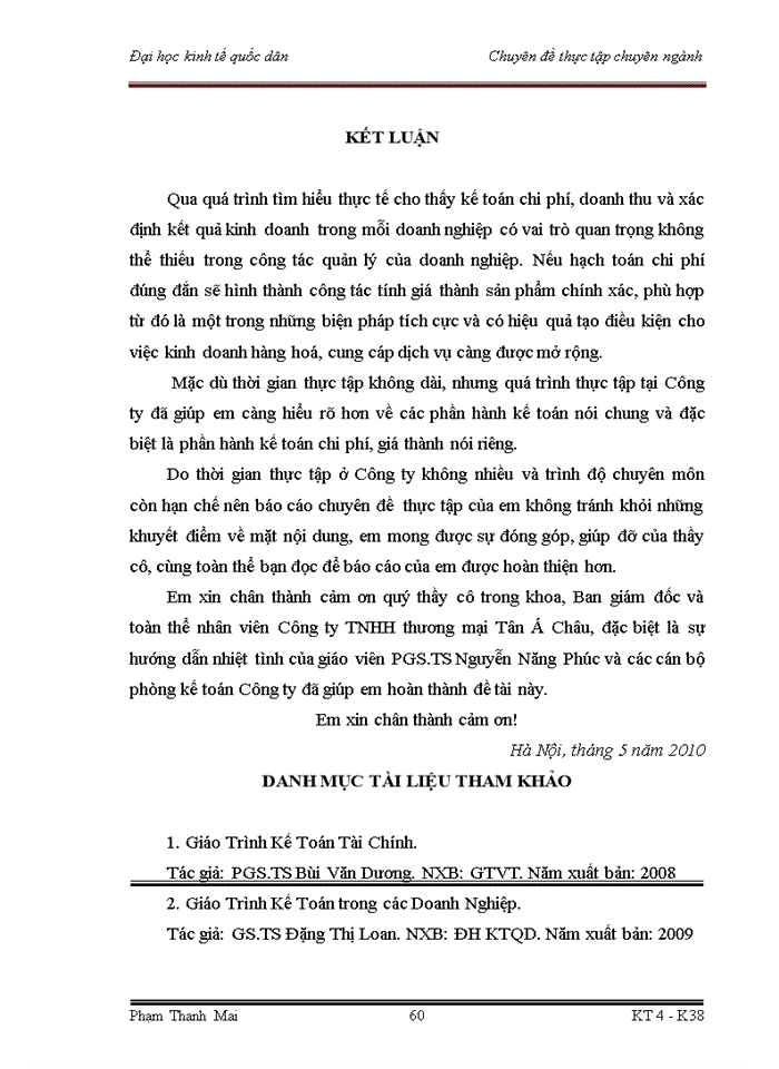 image for page Hoàn thiện Kế toán chi phí doanh thu và xác định kết quả Kinh doanh trong Công ty Trách nhiệm Hữu hạn Thương mại Tân Á Châu