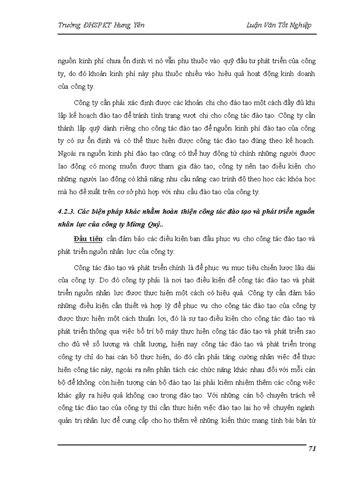 image for page Một số giải pháp nhằm hoàn thiện công tác đào tạo và phát triển nguồn nhân lực tại Công ty Trách nhiệm Hữu hạn Mừng Quý
