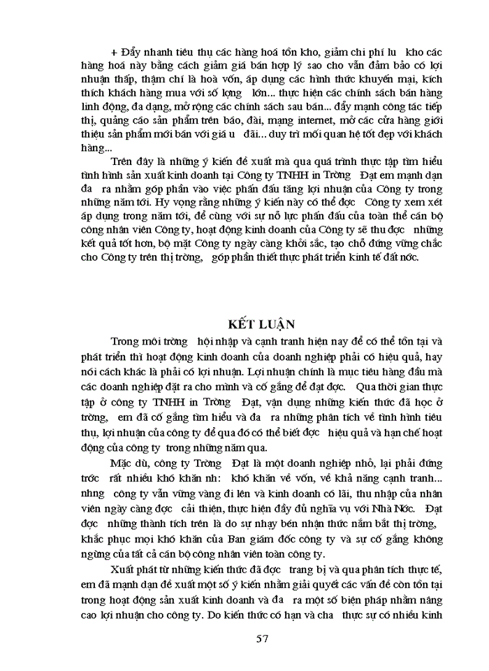 image for page Lợi nhuận và các giải pháp tăng lợi nhuận tại Công ty Trách nhiệm Hữu hạn in Trường Đạt