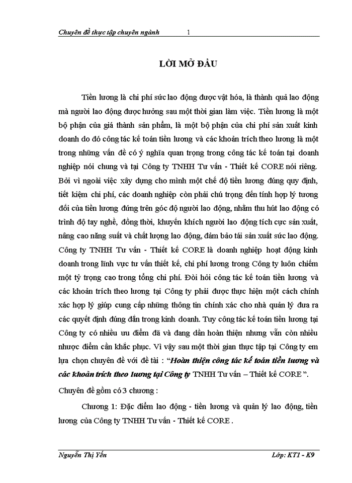 image for page Hoàn thiện công tác Kế toán tiền lương và các khoản trích theo lương tại Công ty Trách nhiệm Hữu hạn Tư vấn Thiết kế CORE