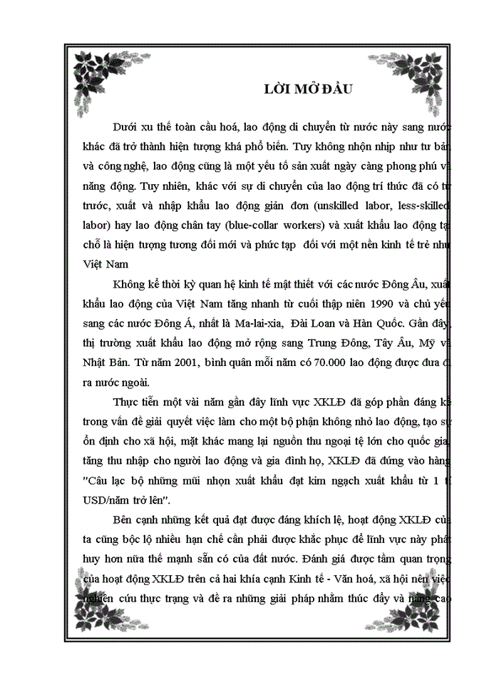 Giải pháp thúc đẩy Xuất khẩu lao động Việt Nam sau gia nhập WTO - Từ thực tế Công ty cổ phần dịch vụ hợp tác quốc tế
