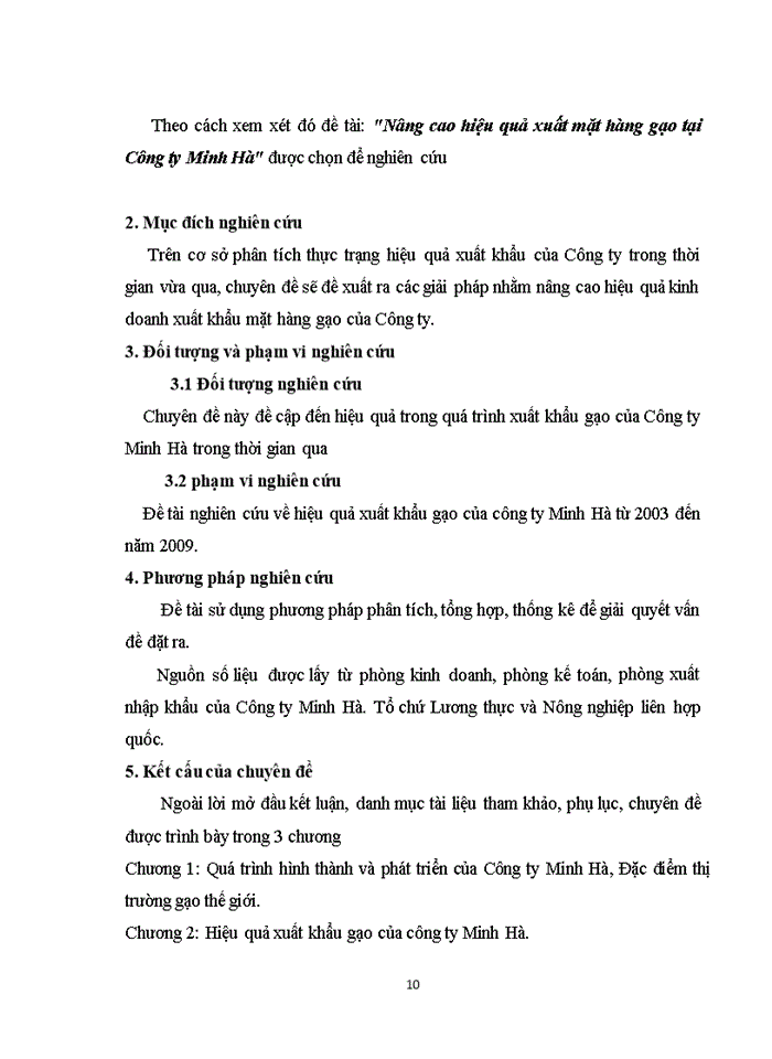 image for page Nâng cao hiệu quả Xuất khẩu mặt hàng gạo tại Công ty minh hà