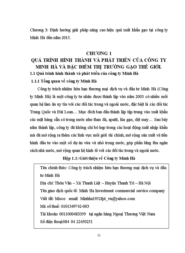 image for page Nâng cao hiệu quả Xuất khẩu mặt hàng gạo tại Công ty minh hà