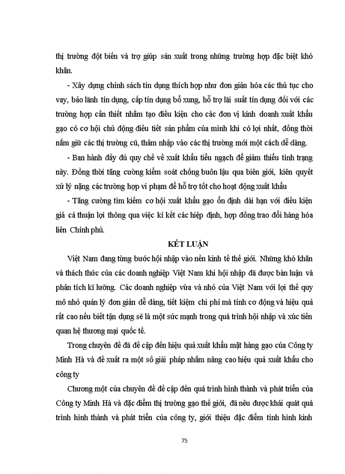 image for page Nâng cao hiệu quả Xuất khẩu mặt hàng gạo tại Công ty minh hà