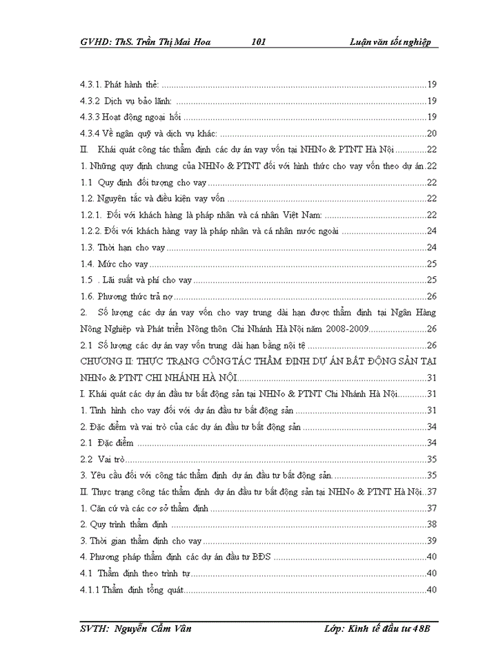 image for page THS Thực trạng và giải pháp hoàn thiện công tác thẩm định các dự án đầu tư vào lĩnh vực Bất động sản tại Ngân hàng Nông nghiệp và Phát triển Nông thôn chi nhánh Hà Nội