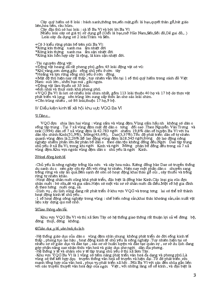 image for page Báo cáo tổng hợp Vườn Quốc gia Ba Vì