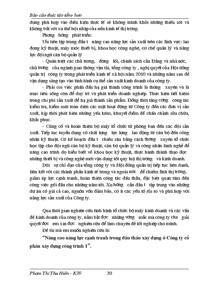 image for page Báo cáo thực tập tổng hợp tại Công ty cổ phần Xây dựng công trình 1